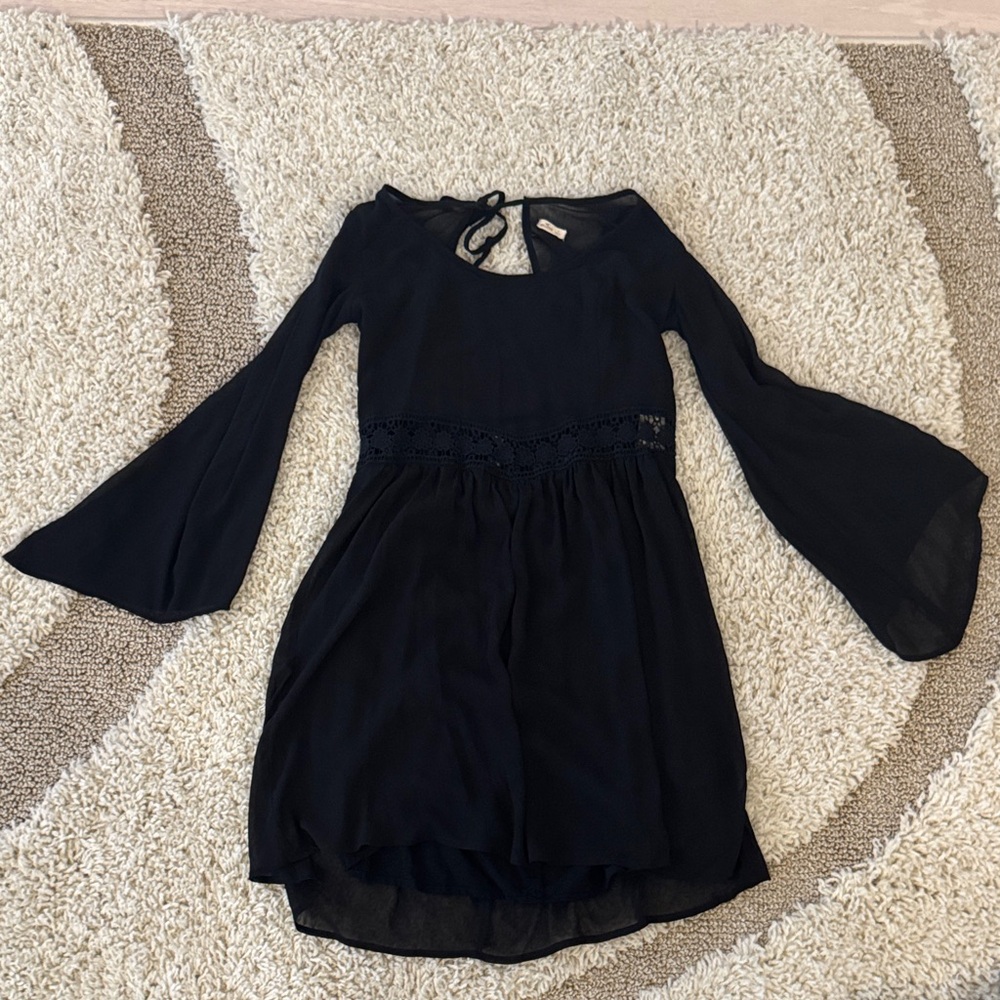 Hollister Black Flared Sleeve Dress